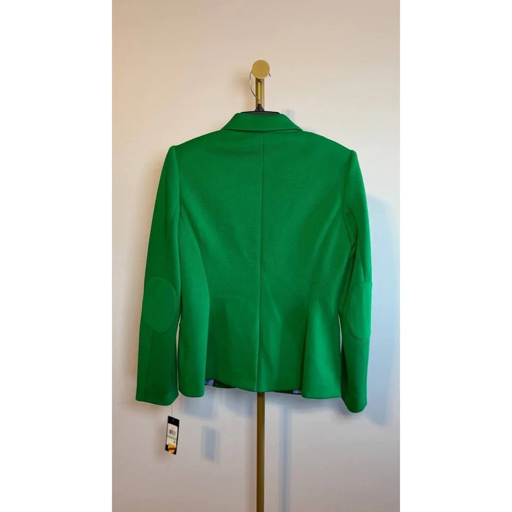 Tommy Hilfiger Scuba Peak‑Lapel Long‑Sleeve Blazer Green 8 NWT $139 - Picture 3 of 7